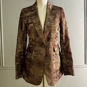 Bar III Gold and Brown Women's Blazer - SIZE 2